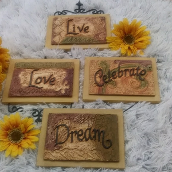 Home interior wall plaques 4 piece - Picture 7 of 7